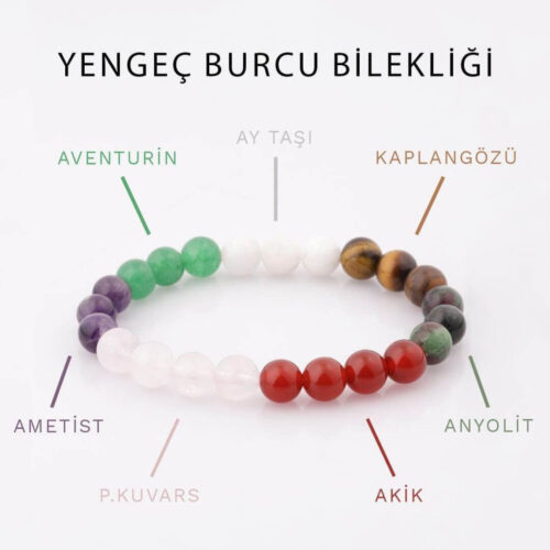 Yengeç Burcu Doğal Taş Bileklik